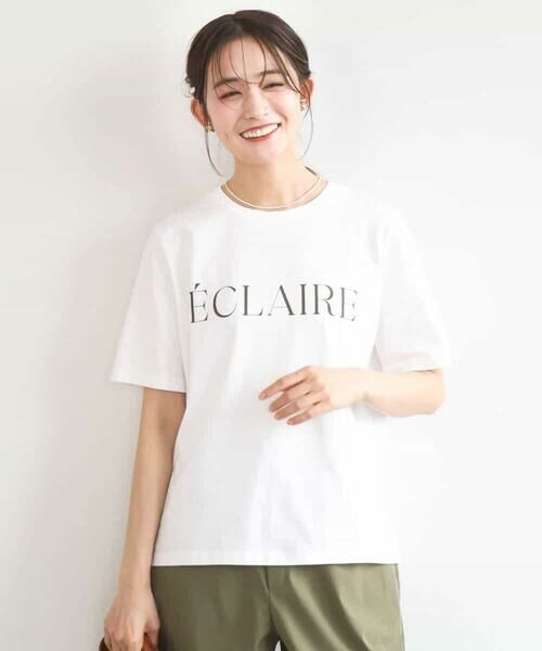 MK MICHEL KLEIN / エムケーミッシェルクラン カットソー | ニュアンス配色コットンロゴTシャツ/洗える | 詳細11