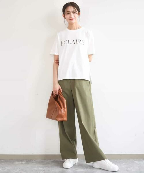 MK MICHEL KLEIN / エムケーミッシェルクラン カットソー | ニュアンス配色コットンロゴTシャツ/洗える | 詳細12