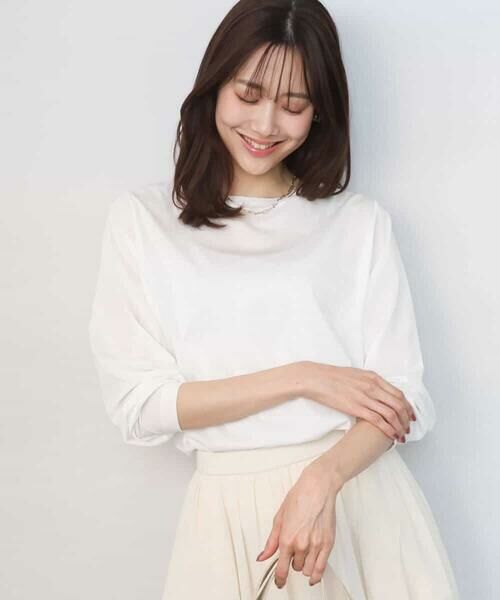 MK MICHEL KLEIN / エムケーミッシェルクラン カットソー | シルケット天竺リラックスカットソー/接触冷感/洗える | 詳細1