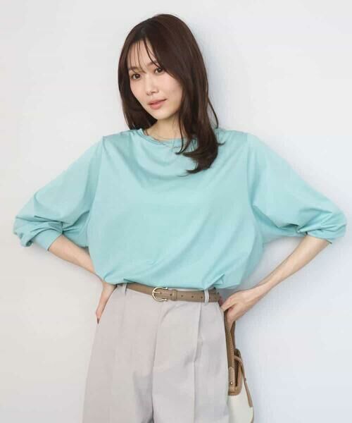 MK MICHEL KLEIN / エムケーミッシェルクラン カットソー | シルケット天竺リラックスカットソー/接触冷感/洗える | 詳細5