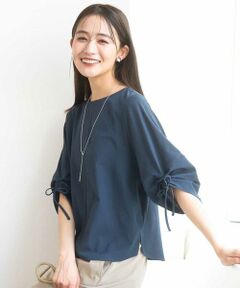 MK MICHEL KLEIN / エムケーミッシェルクラン カットソー | ドロストスリーブデザインカットソー/洗える