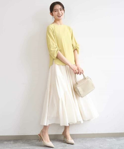 MK MICHEL KLEIN / エムケーミッシェルクラン カットソー | ドロストスリーブデザインカットソー/洗える | 詳細3