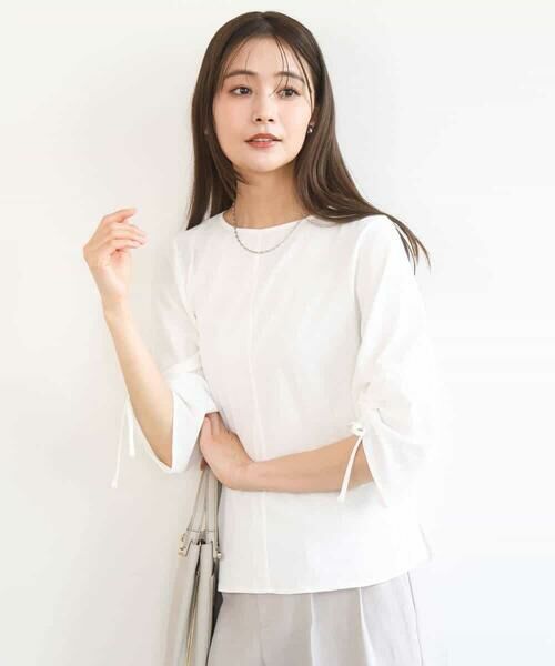 MK MICHEL KLEIN / エムケーミッシェルクラン カットソー | ドロストスリーブデザインカットソー/洗える | 詳細5