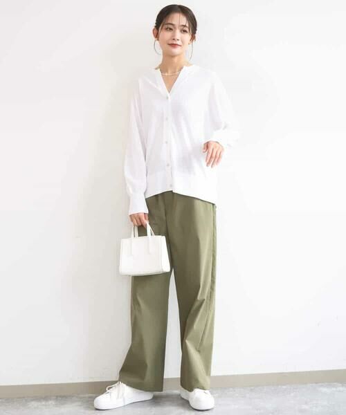 MK MICHEL KLEIN / エムケーミッシェルクラン その他パンツ | コットンライクストレッチワイドパンツ/抗ピリング/洗える | 詳細11