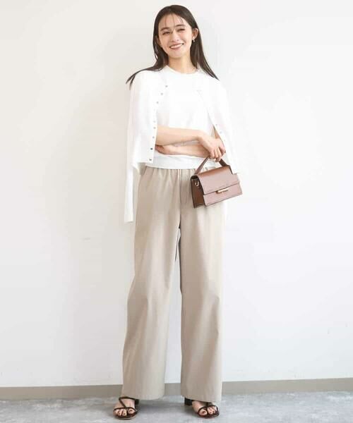 MK MICHEL KLEIN / エムケーミッシェルクラン その他パンツ | コットンライクストレッチワイドパンツ/抗ピリング/洗える | 詳細19