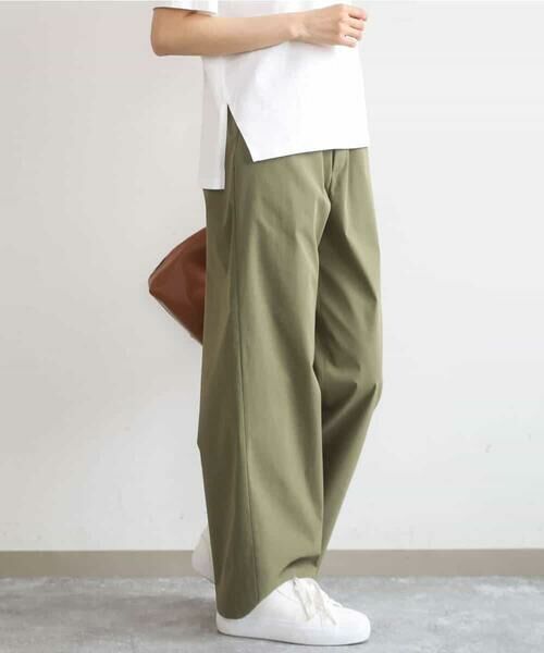 MK MICHEL KLEIN / エムケーミッシェルクラン その他パンツ | コットンライクストレッチワイドパンツ/抗ピリング/洗える | 詳細3