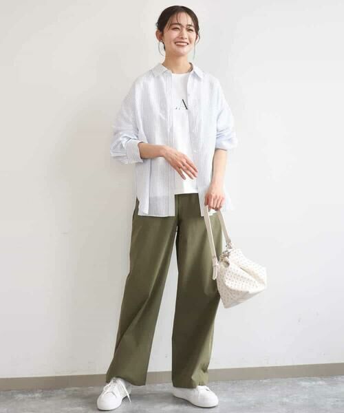 MK MICHEL KLEIN / エムケーミッシェルクラン その他パンツ | コットンライクストレッチワイドパンツ/抗ピリング/洗える | 詳細8