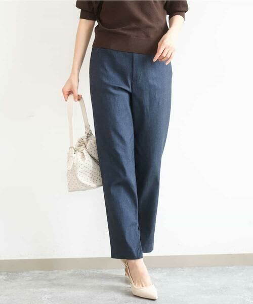 MK MICHEL KLEIN / エムケーミッシェルクラン チノ・ワークパンツ | ハイストレッチ細身シルエットパンツ/洗える（ネイビー）