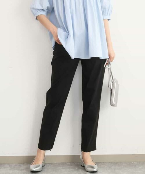 MK MICHEL KLEIN / エムケーミッシェルクラン チノ・ワークパンツ | ハイストレッチ細身シルエットパンツ/洗える（ブラック）