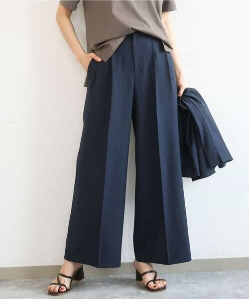 MK MICHEL KLEIN / エムケーミッシェルクラン その他パンツ | バイオヴィンテージツイル ワイドストレートパンツ/接触冷感/UVカット/速乾/洗える | 詳細1