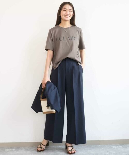 MK MICHEL KLEIN / エムケーミッシェルクラン その他パンツ | バイオヴィンテージツイル ワイドストレートパンツ/接触冷感/UVカット/速乾/洗える | 詳細2