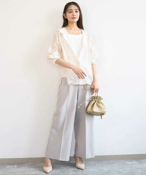 MK MICHEL KLEIN / エムケーミッシェルクラン その他パンツ | バイオヴィンテージツイル ワイドストレートパンツ/接触冷感/UVカット/速乾/洗える | 詳細20