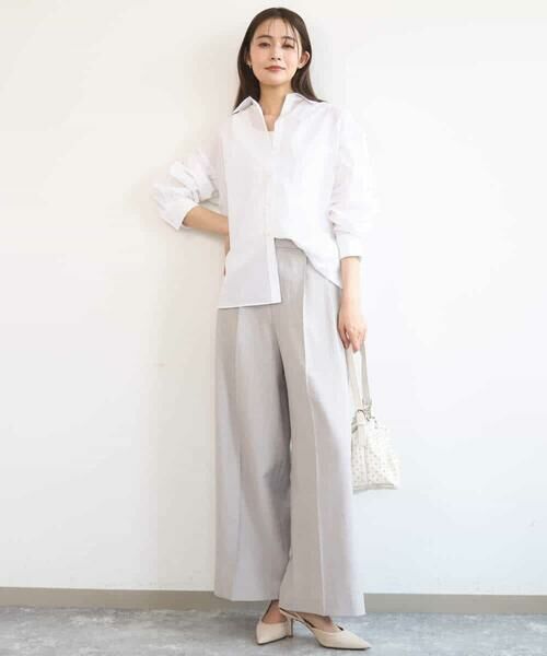 MK MICHEL KLEIN / エムケーミッシェルクラン その他パンツ | バイオヴィンテージツイル ワイドストレートパンツ/接触冷感/UVカット/速乾/洗える | 詳細26