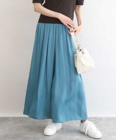 MK MICHEL KLEIN / エムケーミッシェルクラン その他パンツ | [UVカット/接触冷感/洗える]サテンワイドパンツ