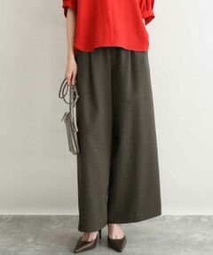 MK MICHEL KLEIN / エムケーミッシェルクラン その他パンツ | [UVカット/防シワ/抗ピリング/洗える]ピンストライプ柄プルオンワイドパンツ