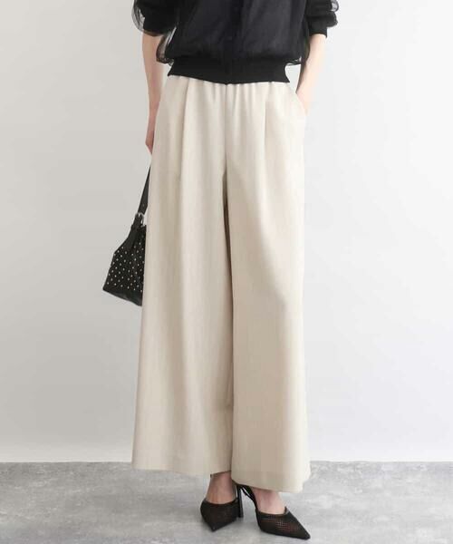 MK MICHEL KLEIN / エムケーミッシェルクラン その他パンツ | [UVカット/防シワ/抗ピリング/洗える]ピンストライプ柄プルオンワイドパンツ | 詳細1