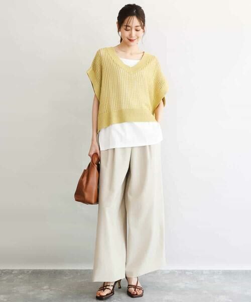 MK MICHEL KLEIN / エムケーミッシェルクラン その他パンツ | [UVカット/防シワ/抗ピリング/洗える]ピンストライプ柄プルオンワイドパンツ | 詳細11