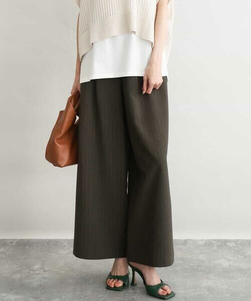 MK MICHEL KLEIN / エムケーミッシェルクラン その他パンツ | [UVカット/防シワ/抗ピリング/洗える]ピンストライプ柄プルオンワイドパンツ | 詳細23