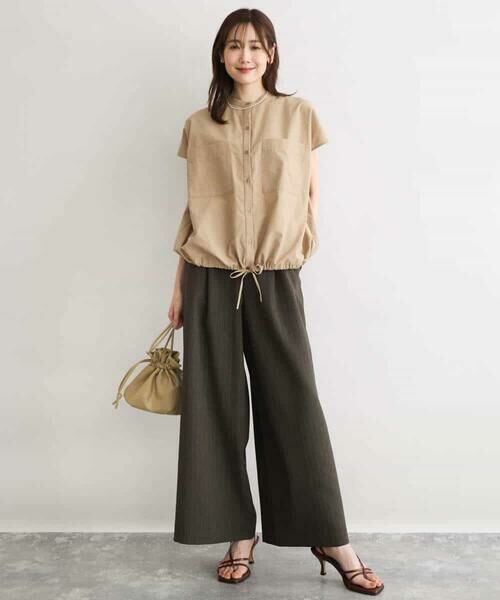 MK MICHEL KLEIN / エムケーミッシェルクラン その他パンツ | [UVカット/防シワ/抗ピリング/洗える]ピンストライプ柄プルオンワイドパンツ | 詳細28