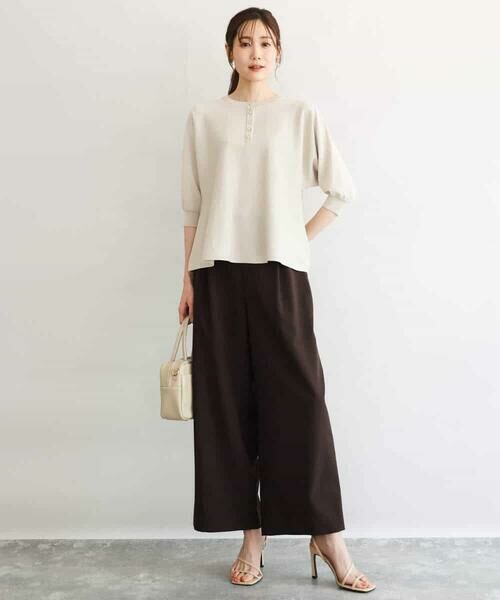 MK MICHEL KLEIN / エムケーミッシェルクラン その他パンツ | [洗える]リネンライクストレッチ ストレートワイドパンツ | 詳細3
