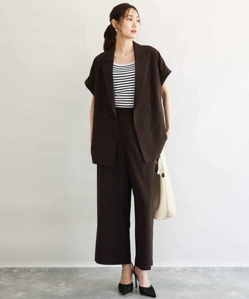 MK MICHEL KLEIN / エムケーミッシェルクラン その他パンツ | [洗える]リネンライクストレッチ ストレートワイドパンツ | 詳細9