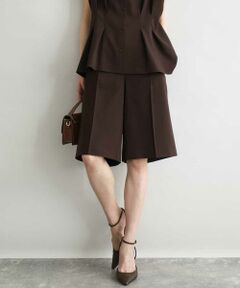 MK MICHEL KLEIN / エムケーミッシェルクラン ショート・ハーフ・半端丈パンツ | [洗える]リネンライクストレッチ ショートパンツ