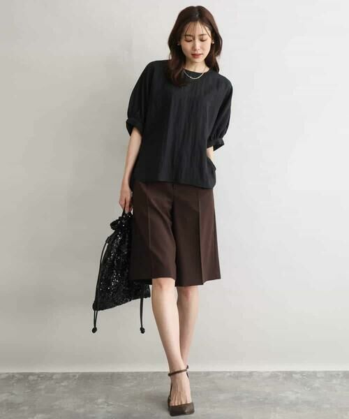 MK MICHEL KLEIN / エムケーミッシェルクラン ショート・ハーフ・半端丈パンツ | [洗える]リネンライクストレッチ ショートパンツ | 詳細6