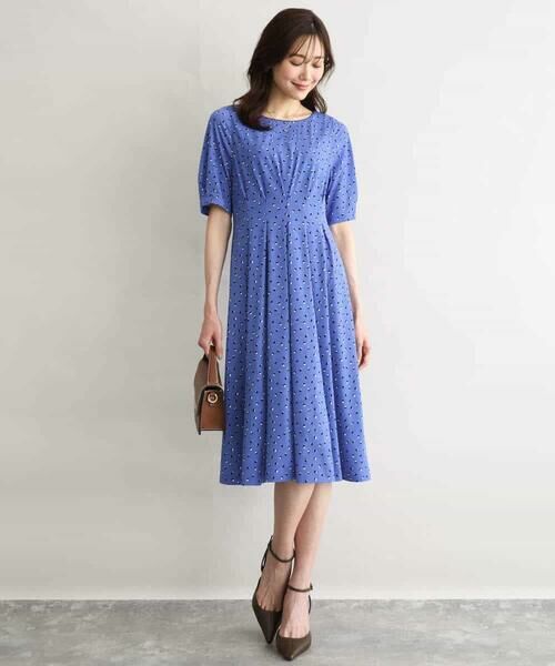 MK MICHEL KLEIN / エムケーミッシェルクラン ロング・マキシ丈ワンピース | [イージーケア/洗える]タックデザインジャージーワンピース | 詳細10