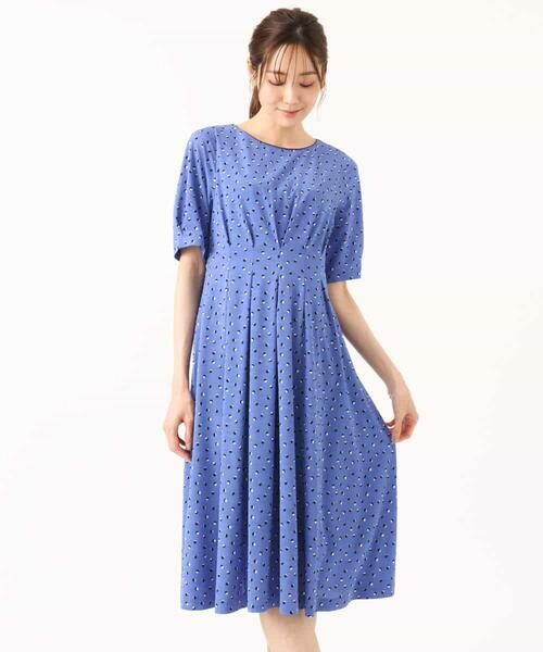 MK MICHEL KLEIN / エムケーミッシェルクラン ロング・マキシ丈ワンピース | [イージーケア/洗える]タックデザインジャージーワンピース | 詳細13