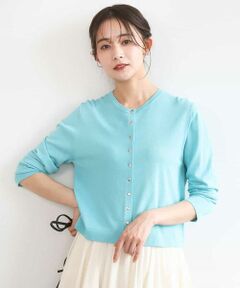 MK MICHEL KLEIN / エムケーミッシェルクラン カーディガン・ボレロ | ドット釦ニットカーディガン/接触冷感/UVカット/洗える