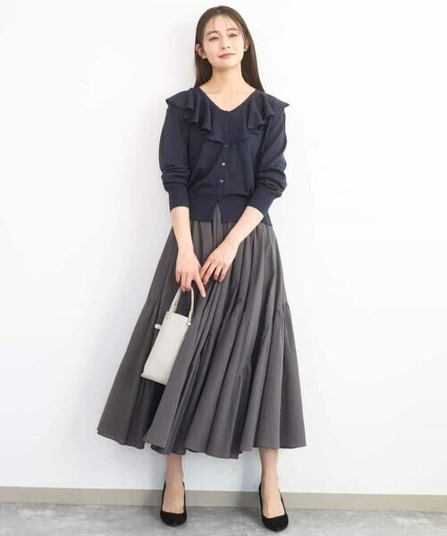 MK MICHEL KLEIN / エムケーミッシェルクラン カーディガン・ボレロ | ラッフルフリルデザインカーディガン/接触冷感/UVカット/洗える | 詳細2