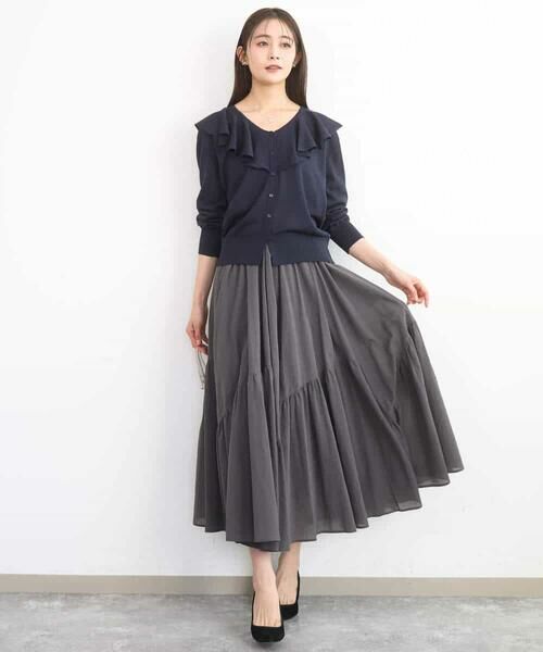 MK MICHEL KLEIN / エムケーミッシェルクラン カーディガン・ボレロ | ラッフルフリルデザインカーディガン/接触冷感/UVカット/洗える | 詳細3