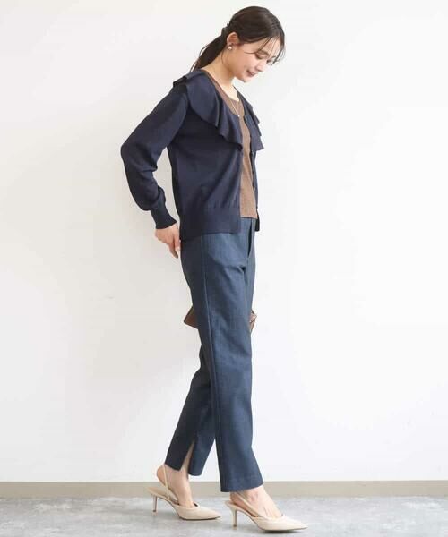 MK MICHEL KLEIN / エムケーミッシェルクラン カーディガン・ボレロ | ラッフルフリルデザインカーディガン/接触冷感/UVカット/洗える | 詳細8