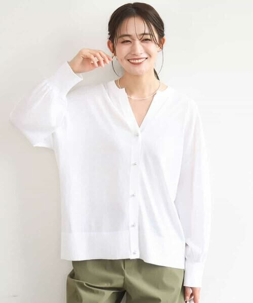 MK MICHEL KLEIN / エムケーミッシェルクラン カーディガン・ボレロ | キーネックカーディガン/接触冷感/UVカット/洗える | 詳細5