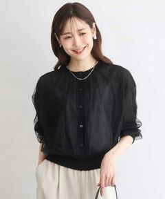 MK MICHEL KLEIN / エムケーミッシェルクラン カーディガン・ボレロ | [洗える]チュールシアーニットカーディガン