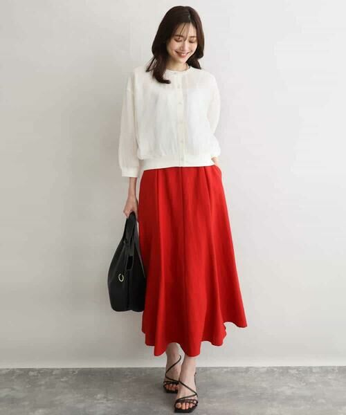 MK MICHEL KLEIN / エムケーミッシェルクラン カーディガン・ボレロ | [洗える]チュールシアーニットカーディガン | 詳細5