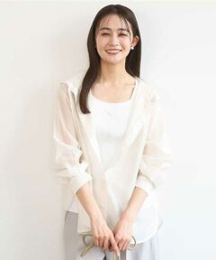 MK MICHEL KLEIN / エムケーミッシェルクラン シャツ・ブラウス | フーディーデザインシアーシャツブラウス/洗える