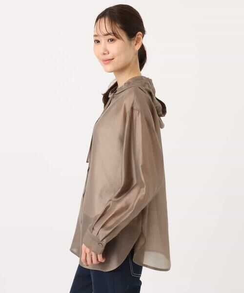 MK MICHEL KLEIN / エムケーミッシェルクラン シャツ・ブラウス | フーディーデザインシアーシャツブラウス/洗える | 詳細14