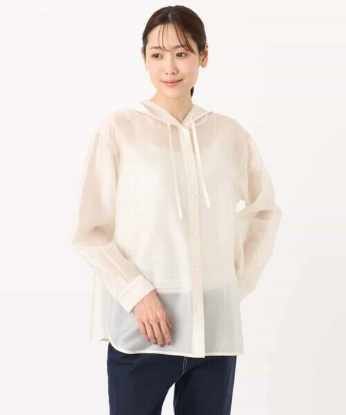 MK MICHEL KLEIN / エムケーミッシェルクラン シャツ・ブラウス | フーディーデザインシアーシャツブラウス/洗える | 詳細23