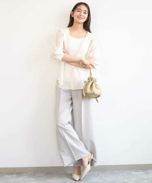 MK MICHEL KLEIN / エムケーミッシェルクラン シャツ・ブラウス | フーディーデザインシアーシャツブラウス/洗える | 詳細3