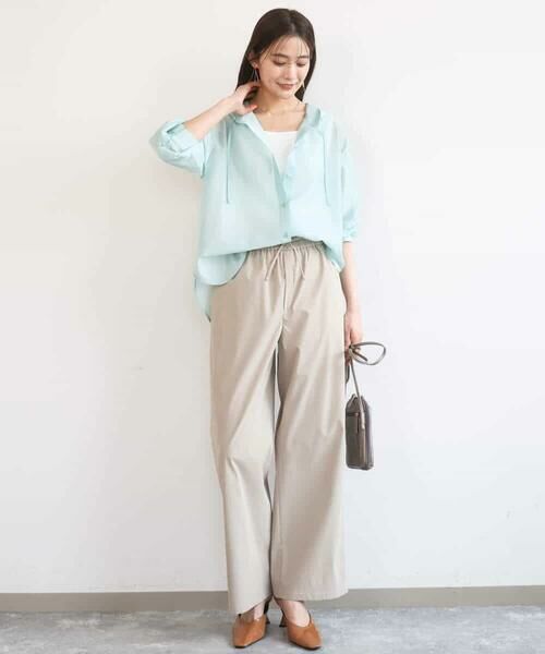 MK MICHEL KLEIN / エムケーミッシェルクラン シャツ・ブラウス | フーディーデザインシアーシャツブラウス/洗える | 詳細7