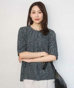 MK MICHEL KLEIN / エムケーミッシェルクラン シャツ・ブラウス | フラワーモチーフプリントブラウス/接触冷感/UVカット/洗える