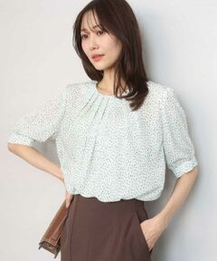 MK MICHEL KLEIN / エムケーミッシェルクラン シャツ・ブラウス | フラワーモチーフプリントブラウス/接触冷感/UVカット/洗える