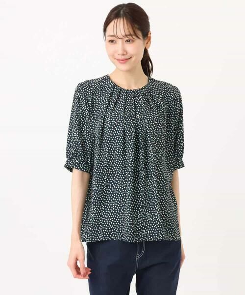 MK MICHEL KLEIN / エムケーミッシェルクラン シャツ・ブラウス | フラワーモチーフプリントブラウス/接触冷感/UVカット/洗える | 詳細12