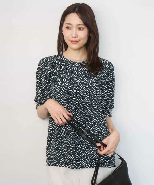 MK MICHEL KLEIN / エムケーミッシェルクラン シャツ・ブラウス | フラワーモチーフプリントブラウス/接触冷感/UVカット/洗える | 詳細14