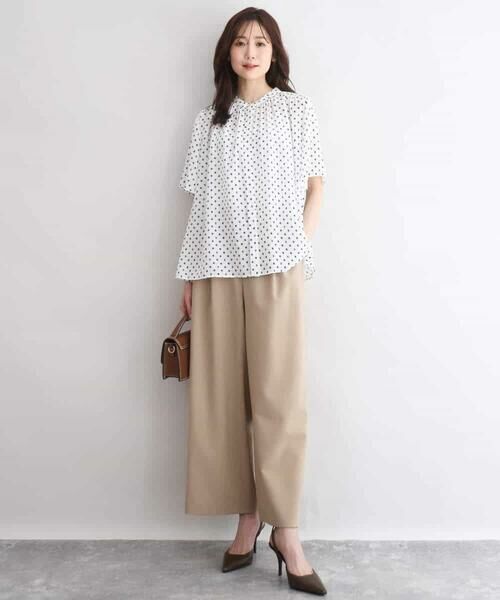 MK MICHEL KLEIN / エムケーミッシェルクラン シャツ・ブラウス | [UVカット/接触冷感/洗える]フレアスリーブ幾何柄ブラウス | 詳細2