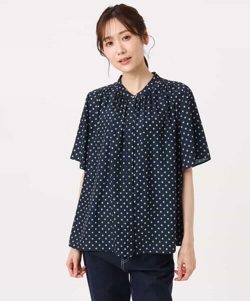 MK MICHEL KLEIN / エムケーミッシェルクラン シャツ・ブラウス | [UVカット/接触冷感/洗える]フレアスリーブ幾何柄ブラウス | 詳細9