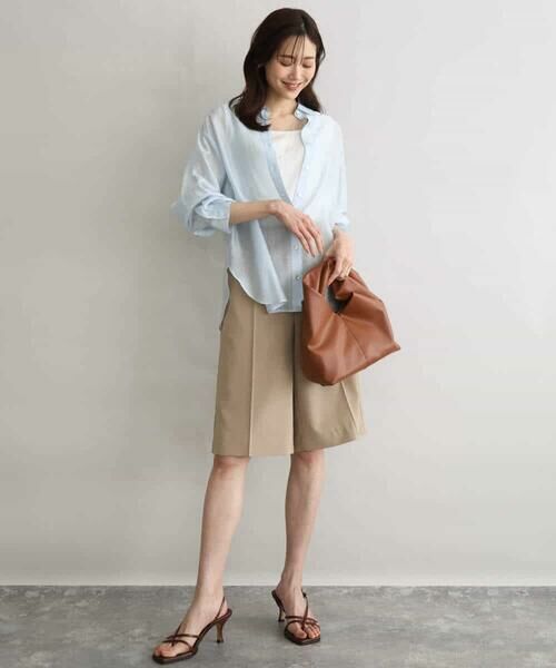 MK MICHEL KLEIN / エムケーミッシェルクラン シャツ・ブラウス | [接触冷感/洗える]ドビーストライプ柄シアーシャツブラウス | 詳細13