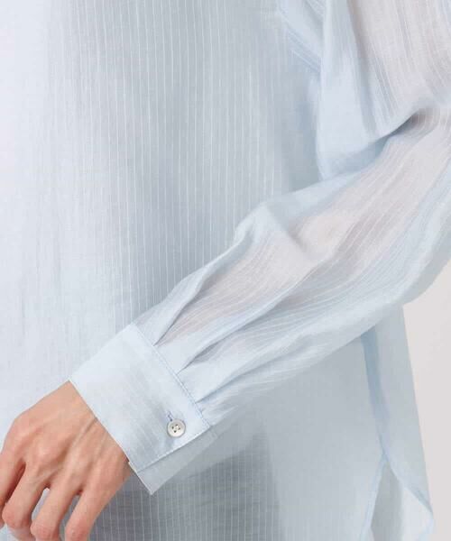 MK MICHEL KLEIN / エムケーミッシェルクラン シャツ・ブラウス | [接触冷感/洗える]ドビーストライプ柄シアーシャツブラウス | 詳細19