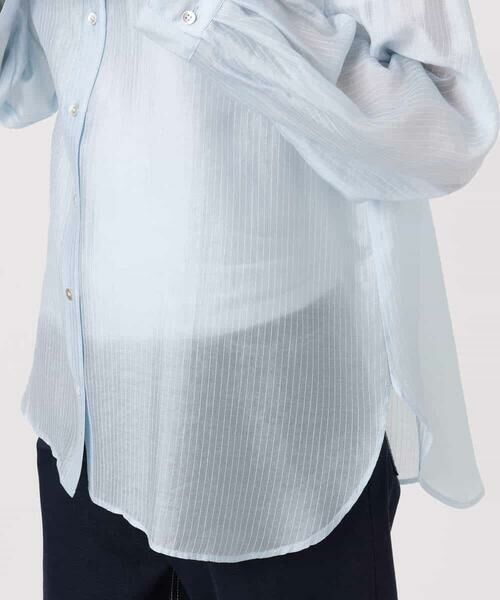MK MICHEL KLEIN / エムケーミッシェルクラン シャツ・ブラウス | [接触冷感/洗える]ドビーストライプ柄シアーシャツブラウス | 詳細20